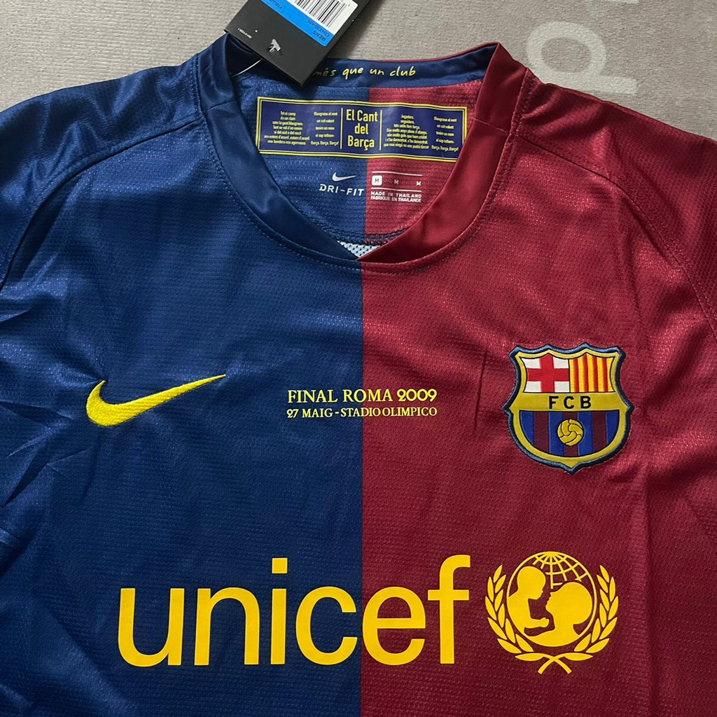 Lionel Messi Barcelona 2009 Roma Final Retro Jersey