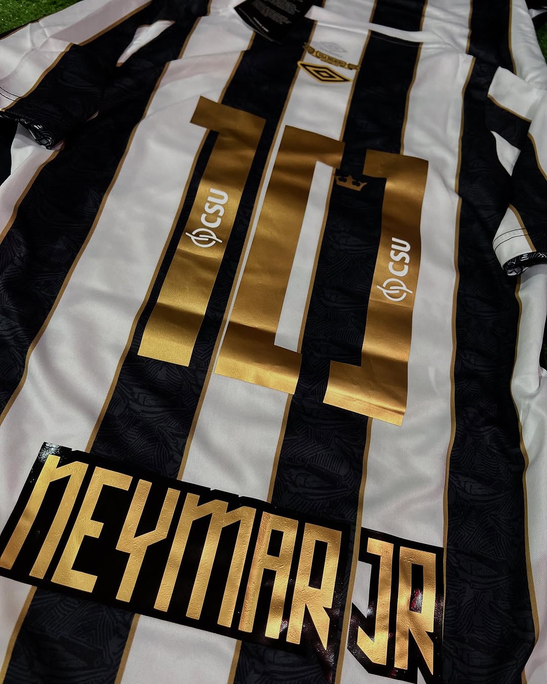 Neymar Jr Santos Striped Black Football Jersey
